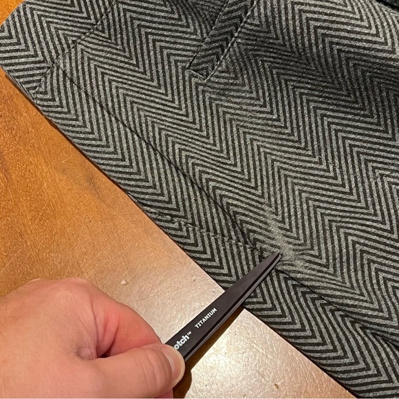 Betabrand Ponte Knit Bootcut Dress Pants Gray Chevron LP Large Petite Pull-On - Picture 16 of 16